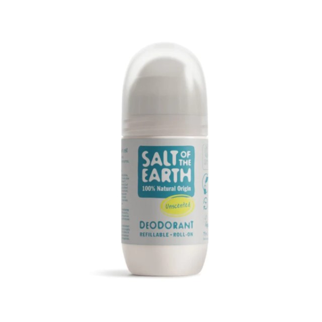 Salt Of The Earth Unscented Natural Refillable Roll-On Deodorant 75ml