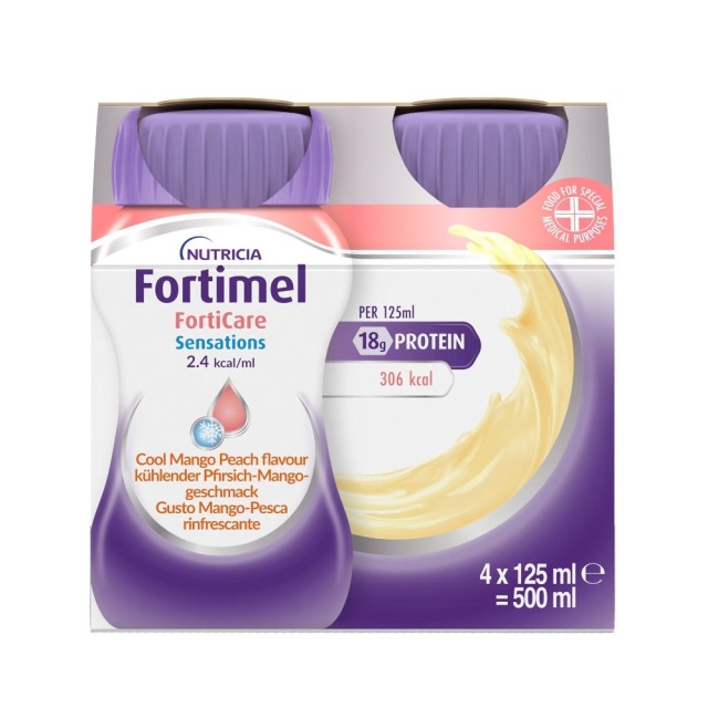 Nutricia Fortimel Forticare Sensations 2,4kcal Cool Mango Peach 4x125ml