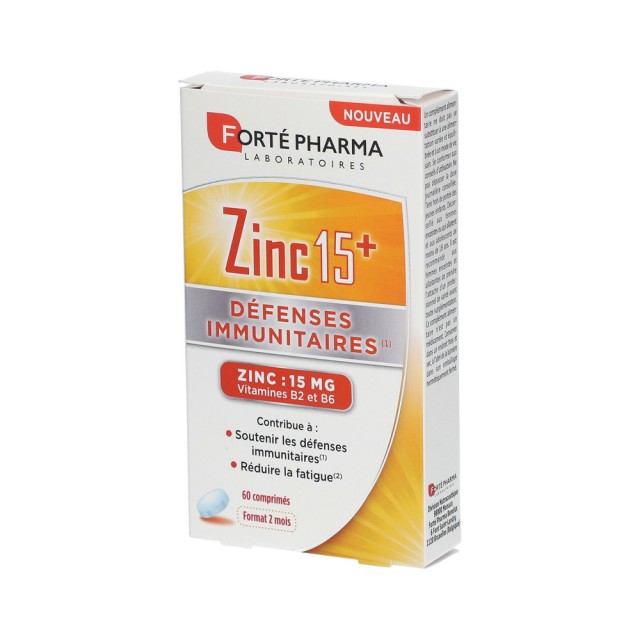 Forte Pharma Zinc 15+ 60tabs (Συμπλήρωμα Διατροφής με Ψευδάργυρο & Βιταμίνες Β2 & Β6)