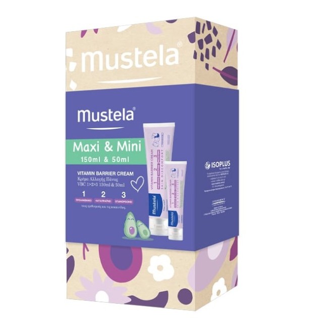 Mustela SET Maxi & Mini Vitamin Barrier Cream 150ml & 50ml (ΣΕΤ με 2 Κρέμες για την Αλλαγή της Πάνας)