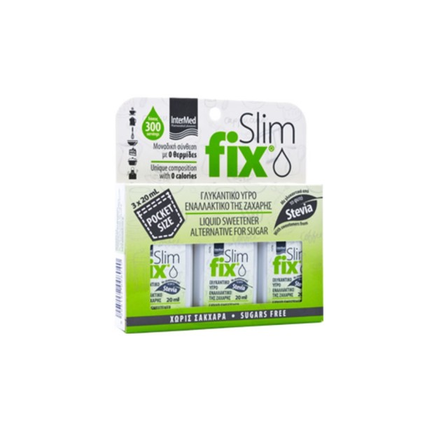 Intermed Slim Fix Pocket Size 3x20ml (Γλυκαντικό Υγρό με Stevia)