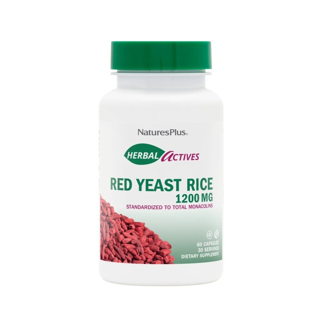 Natures Plus Red Yeast Rice 1200mg 60caps (Συμπλήρωμα Διατροφής με Εκχύλισμα Κόκκινης Μαγιάς Ρυζιού)
