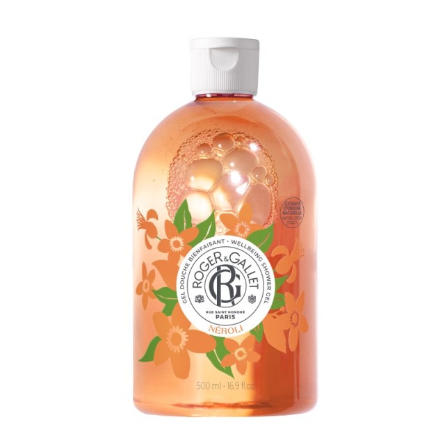 Roger & Gallet Neroli Shower Gel 500ml (Αναζωογονητικό Αφρόλουτρο με Νέρολι - Άνθη Πορτοκαλιάς - Άνθος Αθανασίας)