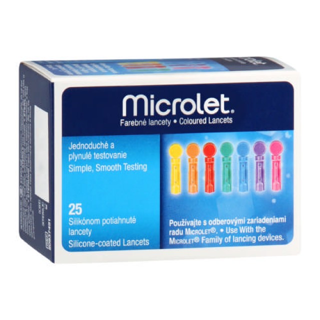 Ascensia Micro let 25 Lancets Colored