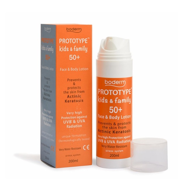 Boderm Prototype Kids & Family Face Cream  & Body Lotion SPF50+ 200ml (Αντηλιακό Γαλάκτωμα Προσώπου & Σώματος για Όλη την Οικογένεια)