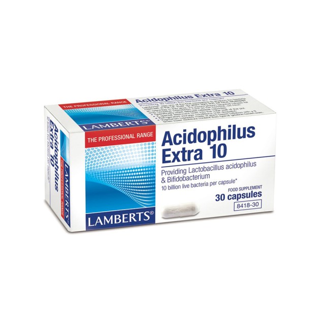 Lamberts Acidophilus Extra 10 30cap (Συμπλήρωμα Προβιοτικών που Περιέχει 10 Δισεκατομμύρια Φιλικά Βακτήρια)