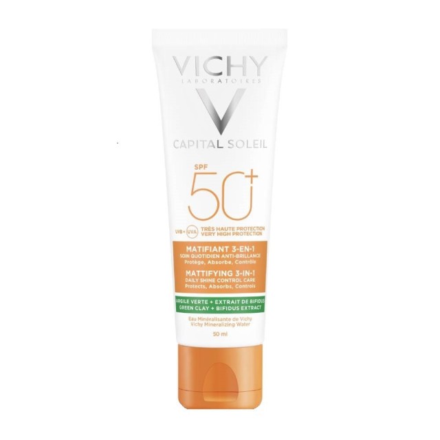 Vichy Capital Soleil Matifiant 3 in 1 SPF50+ 50ml (Αντηλιακή Κρέμα Προσώπου Κατά της Λιπαρότητας)