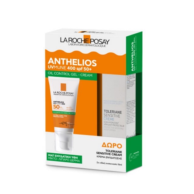 La Roche Posay Anthelios UVMUNE 400 Oil Control Gel Cream SPF50+ 50ml & Gift Toleriane Sensitive Cream 15ml