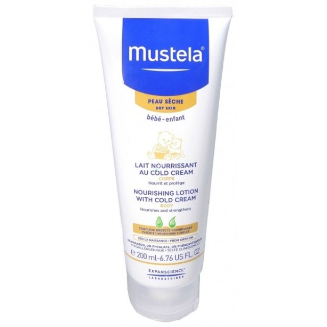 Mustela Nourishing Lotion with Cold Cream Body 200ml (Ενυδατικό Βρεφικό Γαλάκτωμα για Ξηρό & Ευαίσθητο Δέρμα)