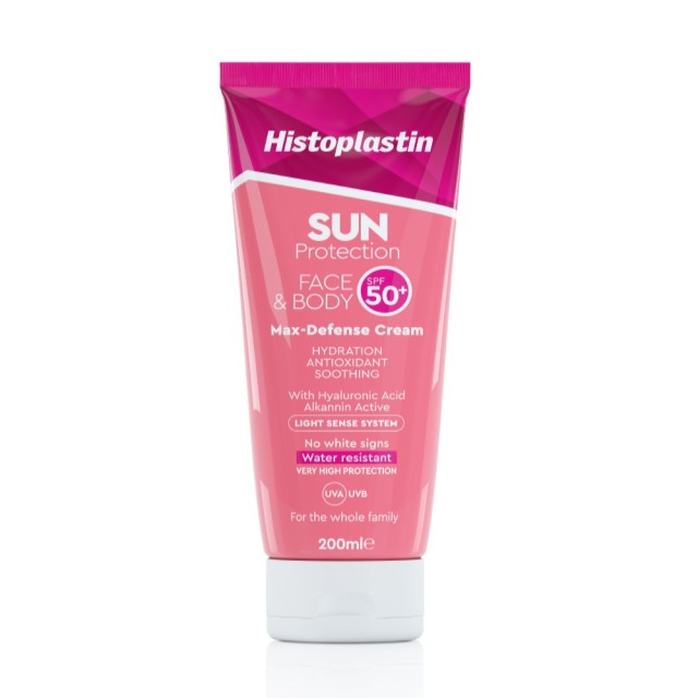 Histoplastin Sun Face & Body Max Defense Cream SPF50+ 200ml (Αντηλιακή Κρέμα Προσώπου & Σώματος)