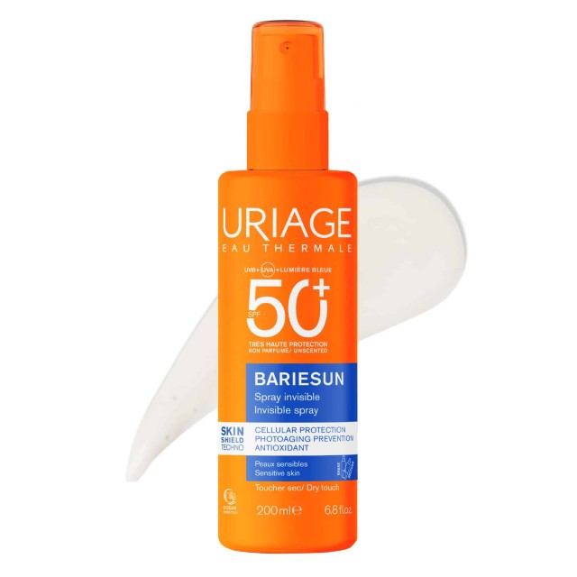 Uriage Bariesun Invisible Spray SPF50+ 200ml (Αντηλιακό Σπρέι για Πρόσωπο & Σώμα Πολύ Υψηλής Προστασίας Χωρίς Άρωμα)