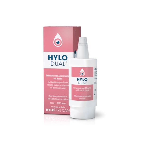 Hylo Dual Εye Drops 10ml (Λιπαντικές Οφθαλμικές Σταγόνες με Εκτοΐνη)