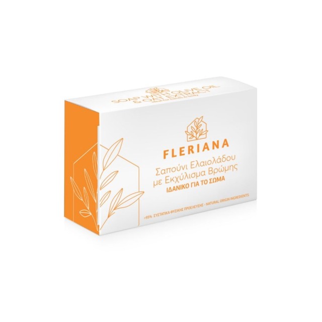 Fleriana Body Soap with Olive Oil & Oat Extract 100gr (Σαπούνι Χεριών & Σώματος με Ελαιόλαδο & Εκχύλισμα Βρώμης)