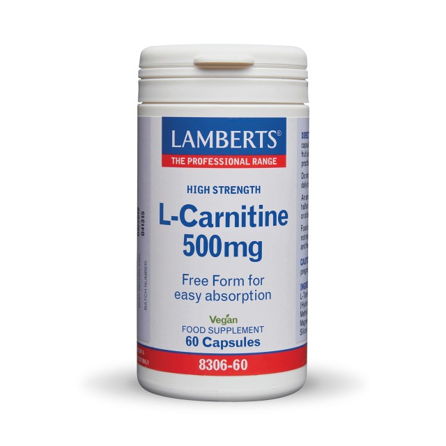 Lamberts L Carnitine 500mg 60cap (Καρνιτίνη Υψηλής Καθαρότητας & Ελεύθερης Μορφής)