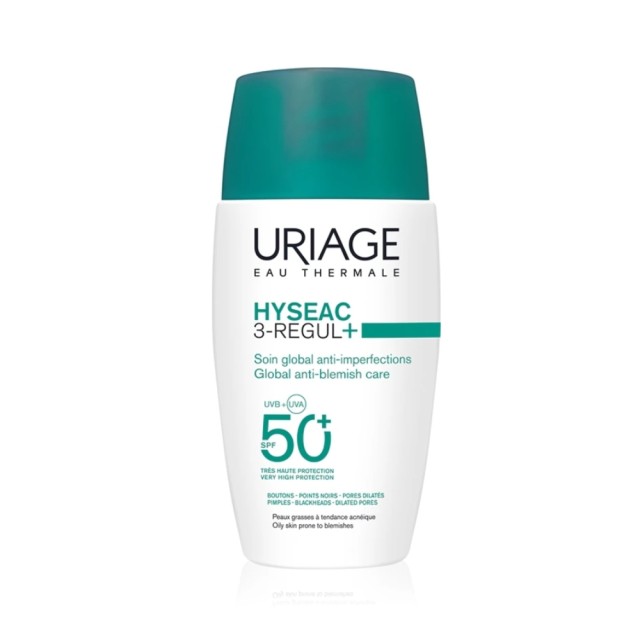 Uriage Hyseac 3 Regul+ Anti-Blemish Care SPF50+ 50ml (Αντηλιακή Κρέμα Πολύ Υψηλής Προστασίας για Λιπαρή Επιδερμίδα με Tάση για Aτέλειες)