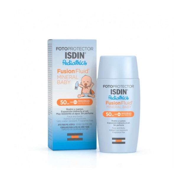 Isdin Pediatrics Fusion Fluid Mineral Baby SPF50+ 50ml (Παιδικό & Βρεφικό Αντηλιακό Γαλάκτωμα για Πρ