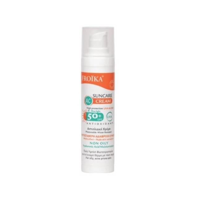 Froika Suncare AC Cream SPF50+ 40ml (Αντηλιακή Κρέμα για Λιπαρό Δέρμα με Τάση Ακμής) 