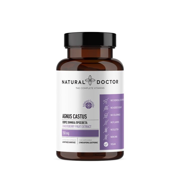 Natural Doctor Agnus Castus 150mg 60caps (Συμπλήρωμα Διατροφής με Εκχύλισμα Καρπών Λυγαριάς για τα Συμπτώματα της Εμμηνόπαυσης)