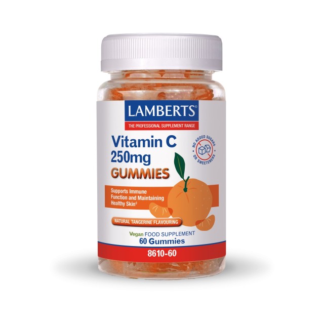 Lamberts Vitamin C 250mg 60 ζελαδάκια (Συμπλήρωμα Διατροφής με Βιταμίνη C για τη Φυσιολογική Λειτουργία του Ανοσοποιητικού Συστήματος)