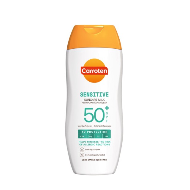 Carroten Sensitive Suncare Milk SPF50+ 200ml (Αντηλιακό Γαλάκτωμα για Ευαίσθητη Επιδερμίδα)