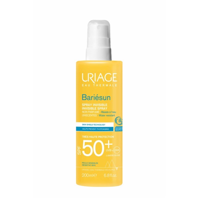 Uriage Bariesun Unscented Invisible Spray SPF50+ 200ml (Αντηλιακό Spray για Πρόσωπο & Σώμα Χωρίς Άρωμα)