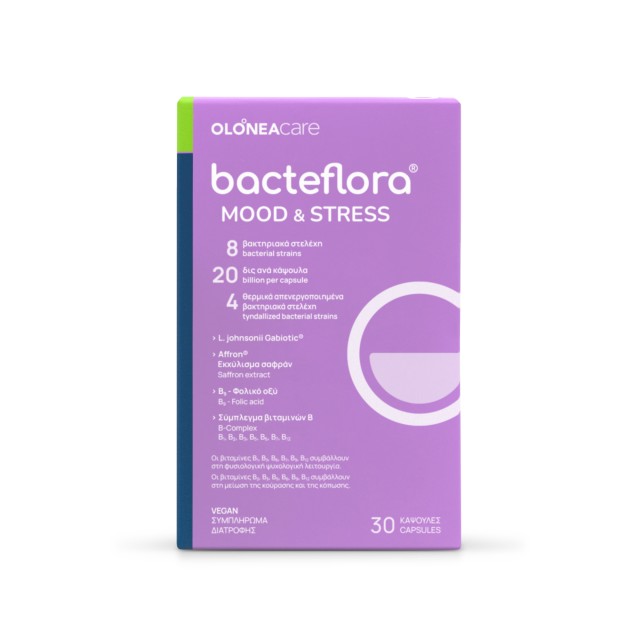 OLONEA Bacteflora Mood & Stress 30caps (Συμπλήρωμα Διατροφής την Υποστήριξη της Συναισθηματικής Ισορροπίας)