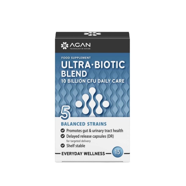 Agan Ultra-Biotic Blend 15caps (Συμπλήρωμα Διατροφής με Προβιοτικά για την Καλή Λειτουργία του Εντέρ