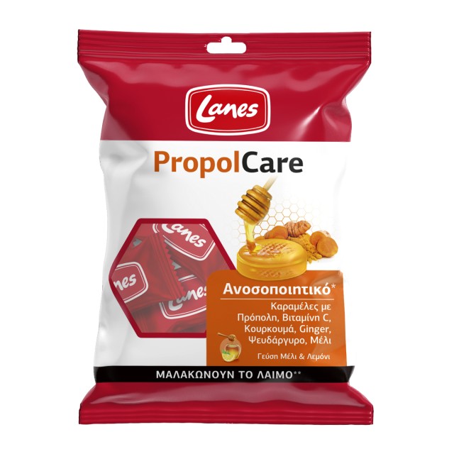 Lanes Propolcare Pastilles Honey & Lemon 54gr (Καραμέλες για το Λαιμό με Μέλι & Λεμόνι)