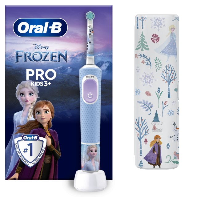 Oral-B Vitality Pro Kids Electric Toothbrush Frozen & Case (Ηλεκτρική Οδοντόβουρτσα για Παιδιά 3 Ετών+ & Θήκη Ταξιδίου)