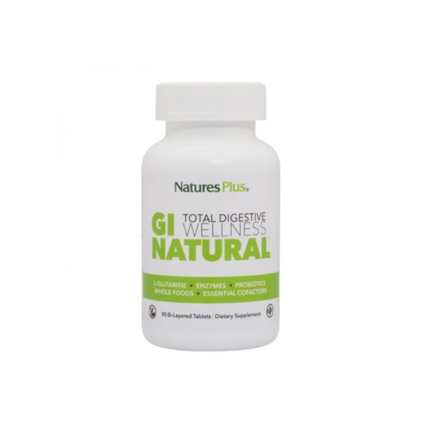 Natures Plus Gi Total Digestive Wellness Natural 90caps (Συμπλήρωμα Διατροφής για τη Υγιή Λειτουργία του Πεπτικού Συστήματος 90καψ)