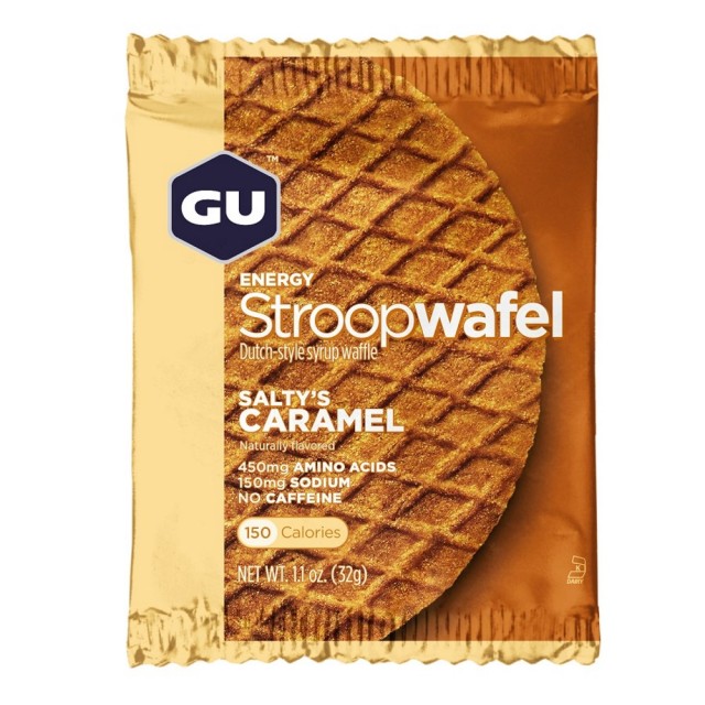 GU Energy Stroopwafel Saltys Caramel 32gr (Ενεργειακή Βάφλα Χωρίς Καφεΐνη με Γεύση Αλμυρή Καραμέλα) 