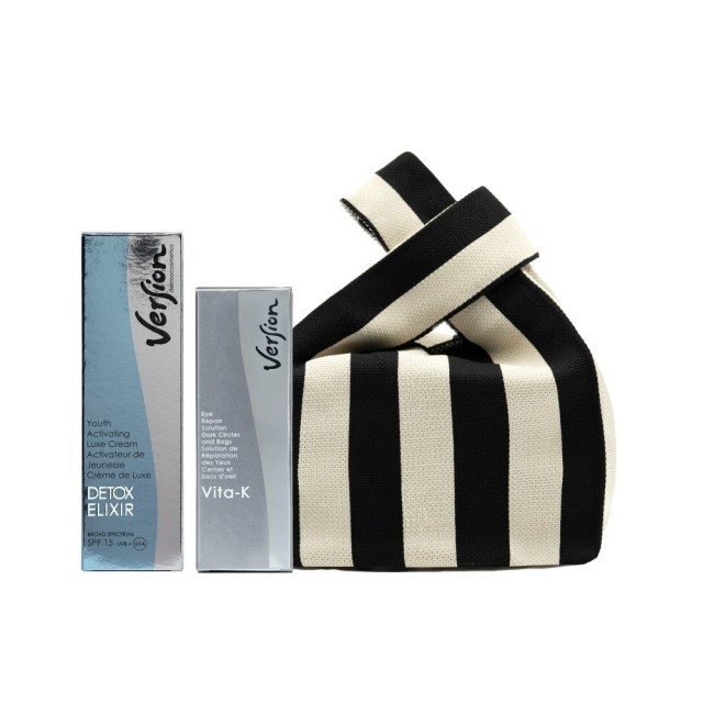 Version SET Vita-K Eye Repair Solution 30ml & Detox Elixir Youth Activating Luxe Cream SPF15 50ml (ΣΕΤ με Αντιρυτιδική & Συσφικτική Κρέμα Ματιών & Αντιρυτιδική Αποτοξινωτική Κρέμα Ημέρας)