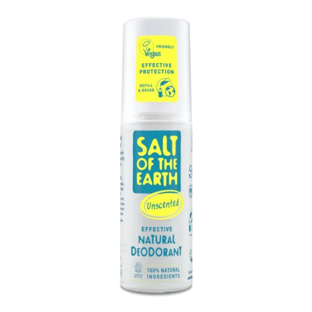 Salt Of The Earth Natural Deodorant Spray Unscented 100ml (Φυσικό Αποσμητικό Σπρέι Χωρίς Άρωμα)