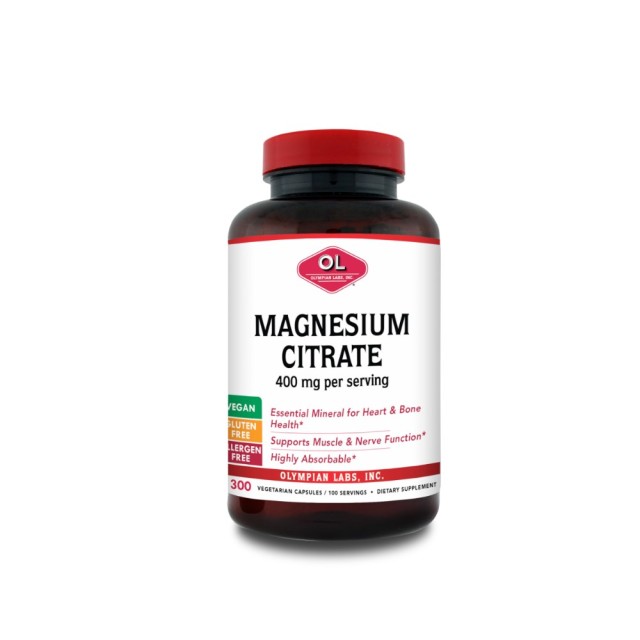 Olympian Labs Magnesium Citrate Super Size 100caps (Συμπλήρωμα Διατροφής για Ενίσχυση της Oστικής Mάζας & Mείωση του Στρες)