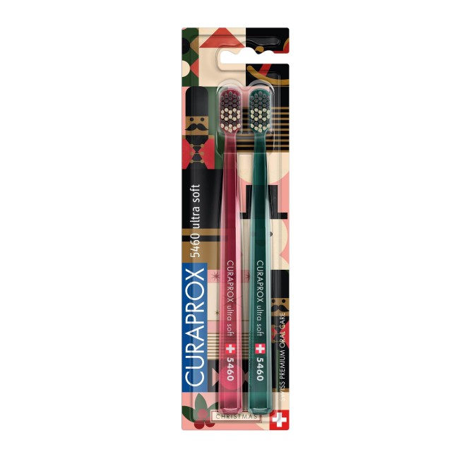 Curaprox CS 5460 Ultra Soft Duo Toothbrush Christmas Edition 2τεμ (ΣΕΤ με 2 Πολύ Μαλακές Οδοντόβουρτσες)