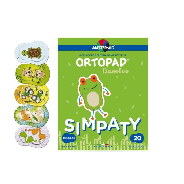 Master Aid Ortopad Regular Simpaty Cotton 102.54 20τεμ (Αυτοκόλλητα Oφθαλμικά Επιθέματα για Θεραπείες Ορθοοπτικής Αμβλυωπίας & Στραβισμού με Σχέδια  για Παιδιά  4 Eτών & Άνω)