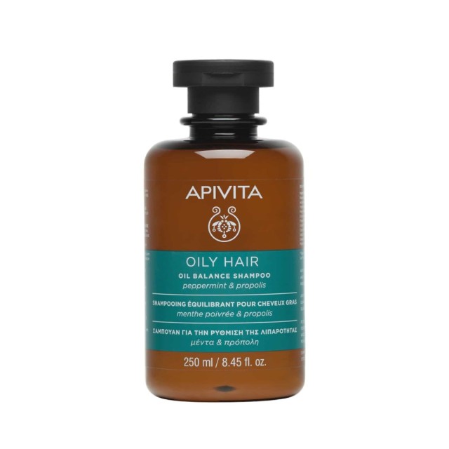 Apivita Oily Hair Oil Balance Shampoo 250ml (Σαμπουάν Εξισορρόπησης για Έντονη Λιπαρότητα με Μέντα & Πρόπολη)
