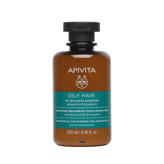 Apivita Oily Hair Oil Balance Shampoo 250ml (Σαμπουάν Εξισορρόπησης για Έντονη Λιπαρότητα με Μέντα &