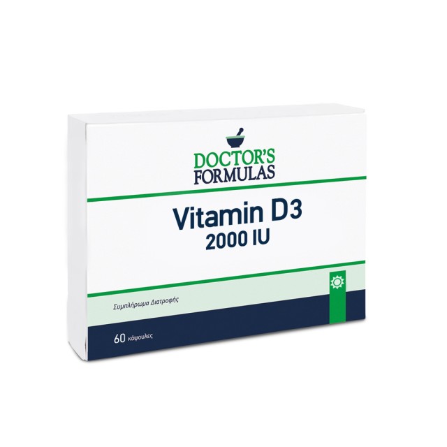 Doctors Formula Vitamin D3 2000IU 60softgels (Συμπλήρωμα Διατροφής Βιταμίνη D3 για Υγιή Οστά, Μύες &