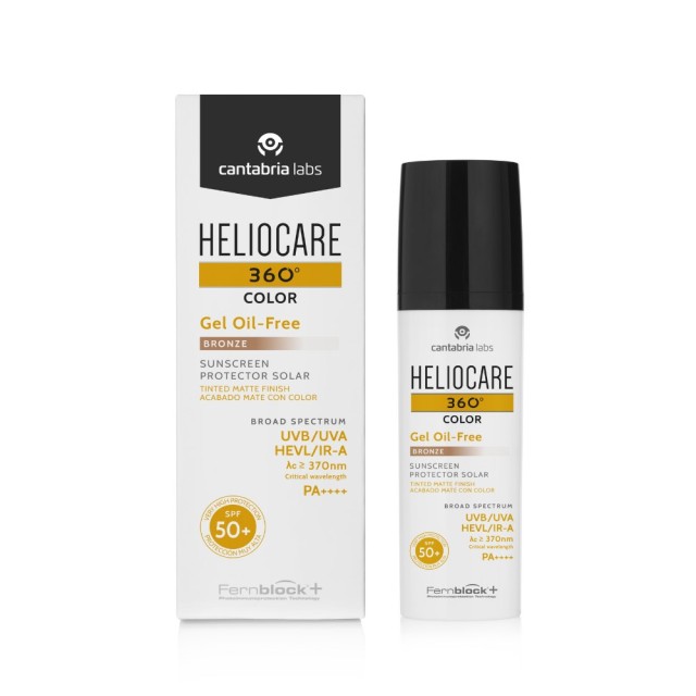 Heliocare 360 Color Gel Oil Free SF50+ Bronze 50ml (Αντηλιακό με Χρώμα Μπρονζέ Απόχρωση)