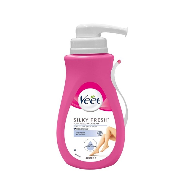 Veet Silky Fresh Hair Removal Cream Sensitive Skin 400ml (Κρέμα Αποτρίχωσης για Ευαίσθητη Επιδερμίδα)