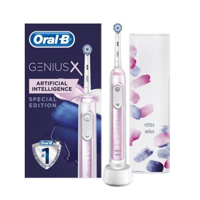 Oral B Braun Genius X Special Edition Blush Pink (Ηλεκτρική Οδοντόβουρτσα Ροζ με Τεχνολογία Τεχνητής Νοημοσύνης & Θήκη Φόρτισης)
