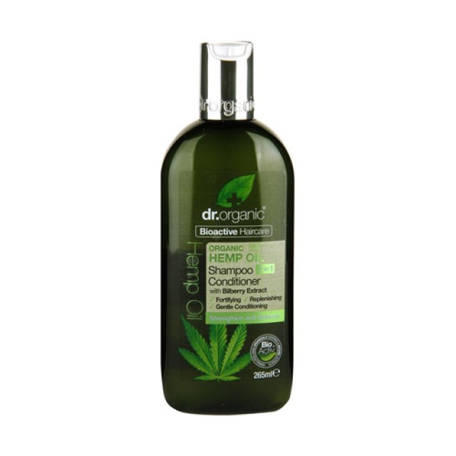 Dr.Organic Hemp Oil Shampoo & Conditioner 265ml (2 σε 1 Σαμπουάν & Κρέμα Μαλλιών για Θρέψη)