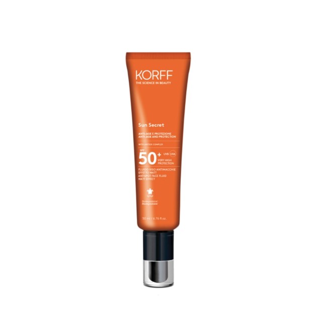 Korff Sun Secret Anti Spot Face Fluid Matt Effect SPF50+ 50ml (Αντηλιακή Κρέμα Προσώπου Πολύ Υψηλής Προστασίας Κατά των Κηλίδων για Ματ Αποτέλεσμα)