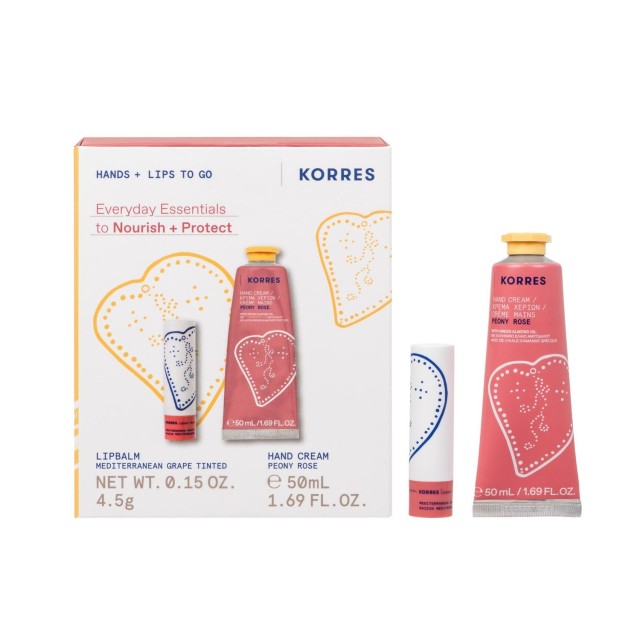 Korres SET Hands & Lips to Go (ΣΕΤ με Κρέμα Χεριών & Lipbalm Σταφύλι)