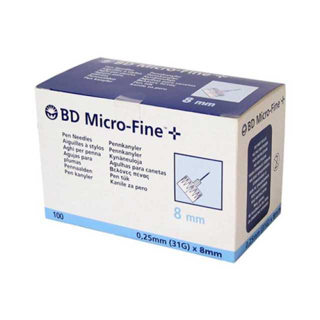 BD Micro-Fine  0.25mm (31G) x 8mm Pen Needles 100 Pack
