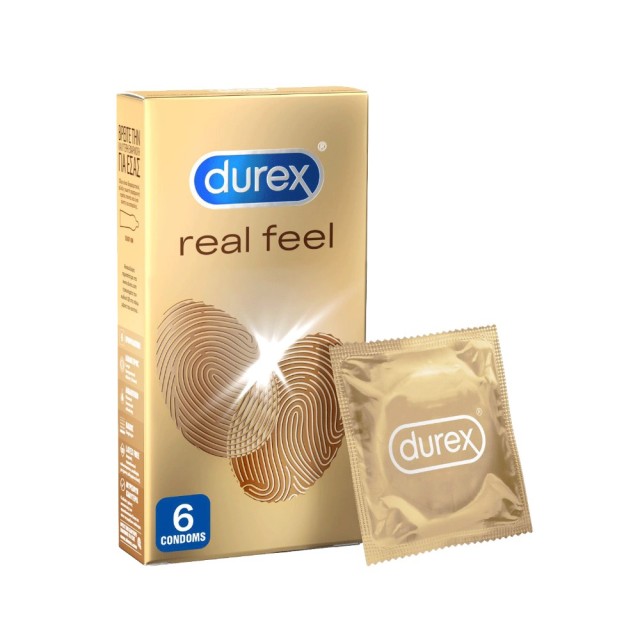 Durex Real Feel 6τεμ (Πολύ Λεπτά Προφυλακτικά Χωρίς Λάτεξ)