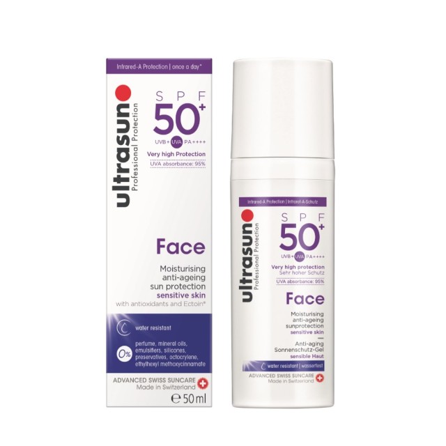 Ultrasun Professional Protection Face Anti-Age Gel SPF50+ 50ml (Αντηλιακή Γέλη Προσώπου με Αντιγηραντική Δράση για Ευαίσθητη Επιδερμίδα)