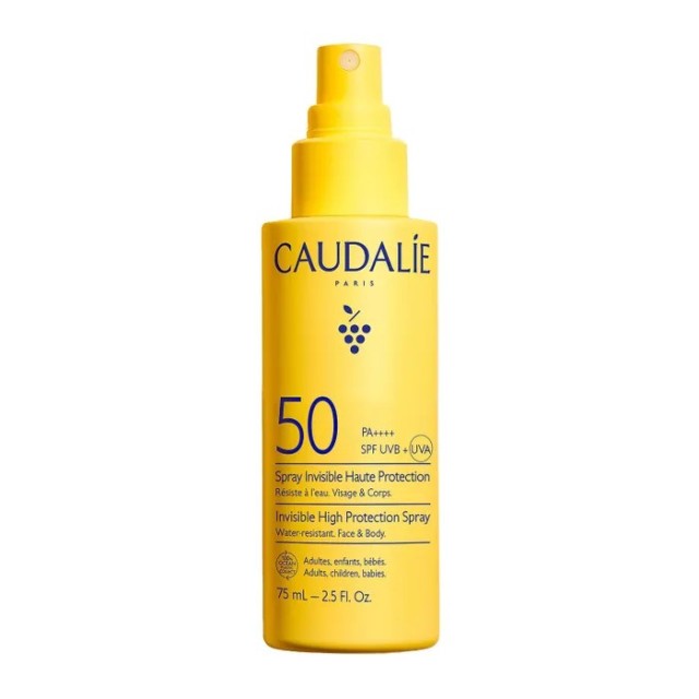 Caudalie Invisible High Protection Spray SPF50 75ml (Αντηλιακή Λεπτόρρευστη Κρέμα σε Σπρέι για Πρόσωπο & Σώμα)