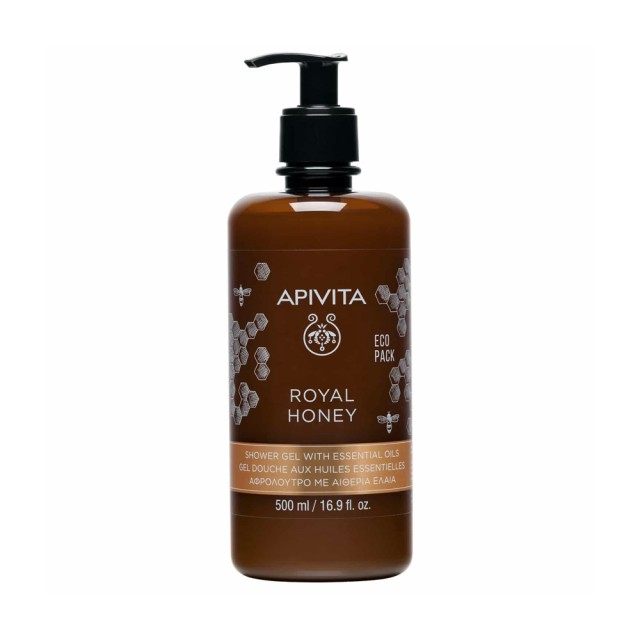 Apivita Royal Honey Eco Pack 500ml (Shower Gel - Αφρόλουτρο με Αιθέρια Έλαια)